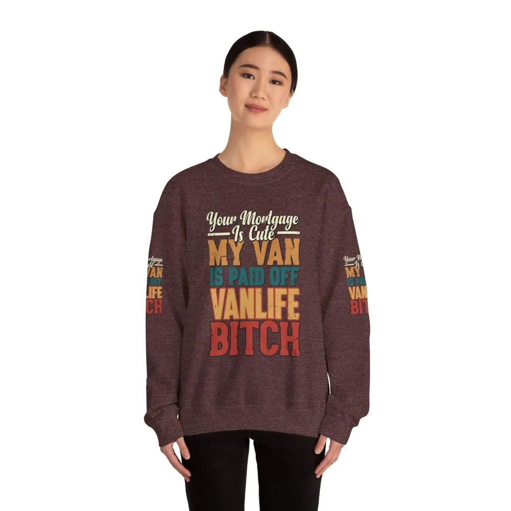 Unisex Heavy Blend™ Crewneck Sweatshirt — "Your Mortgage Is Cute" Design F**K-Line