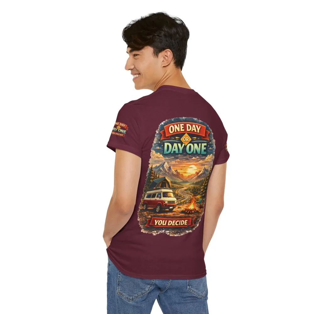 16961747792062978066_2048.jpeg Unisex Heavy Cotton Tee — "One Day Or Day One" Design Scenic-Line