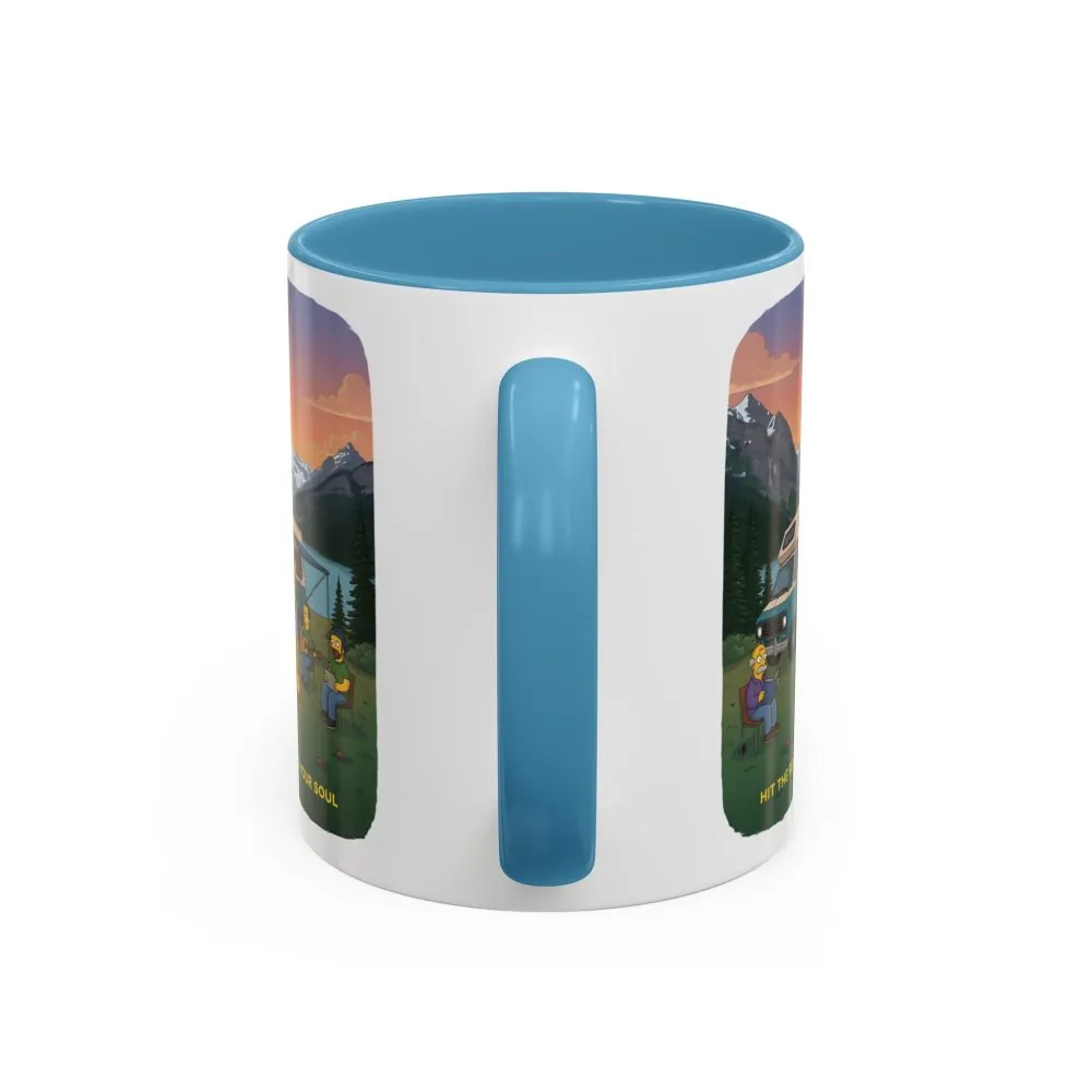 Accent Coffee Mug (11, 15oz) — "Hit The Road-Find Your Soul" Design Sitcom-Line