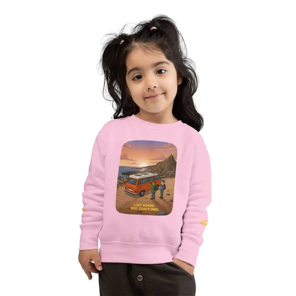 16973036375459361181_2048.jpeg Toddler Sweatshirt - "Lost Roads Epic Coastlines" (Design Sitcom-Line)
