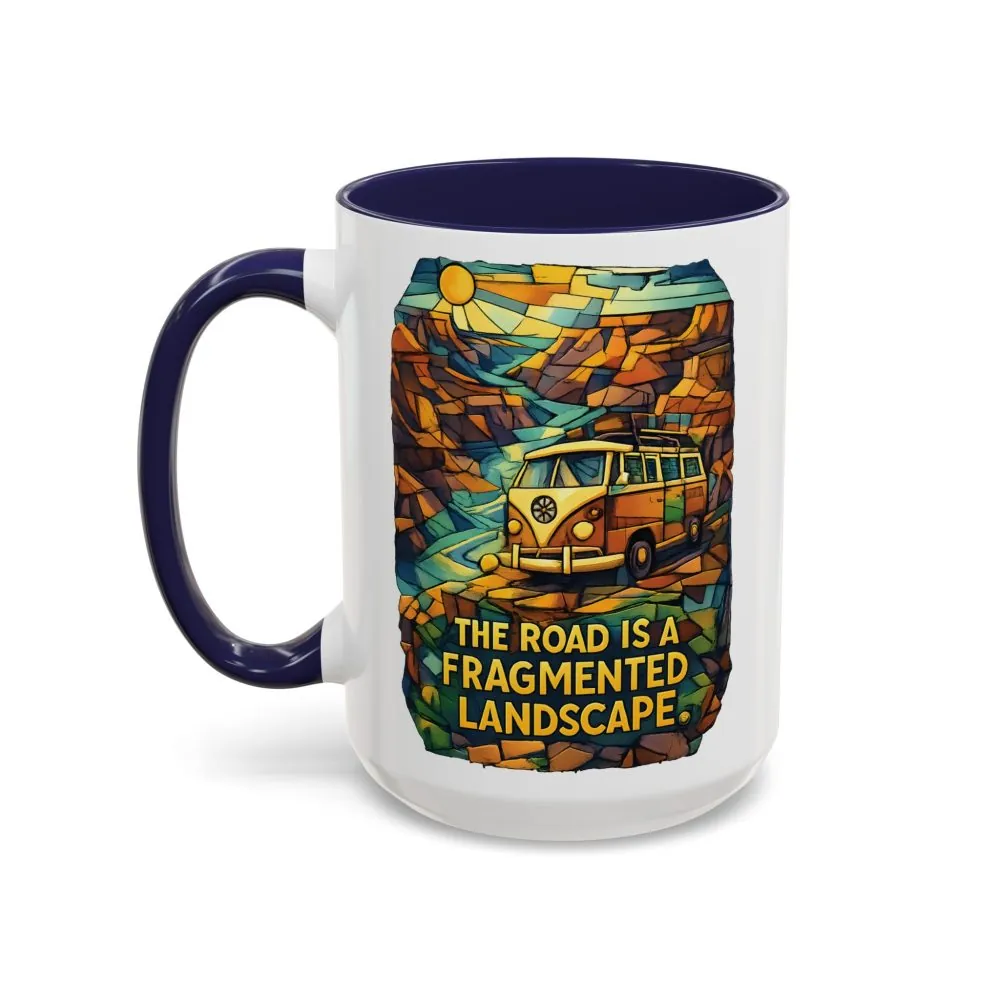 16976817231298535666_2048.jpeg Accent Coffee Mug (11, 15oz) — "The Road Is A Fragmented Landscape" Design Cubic-Line