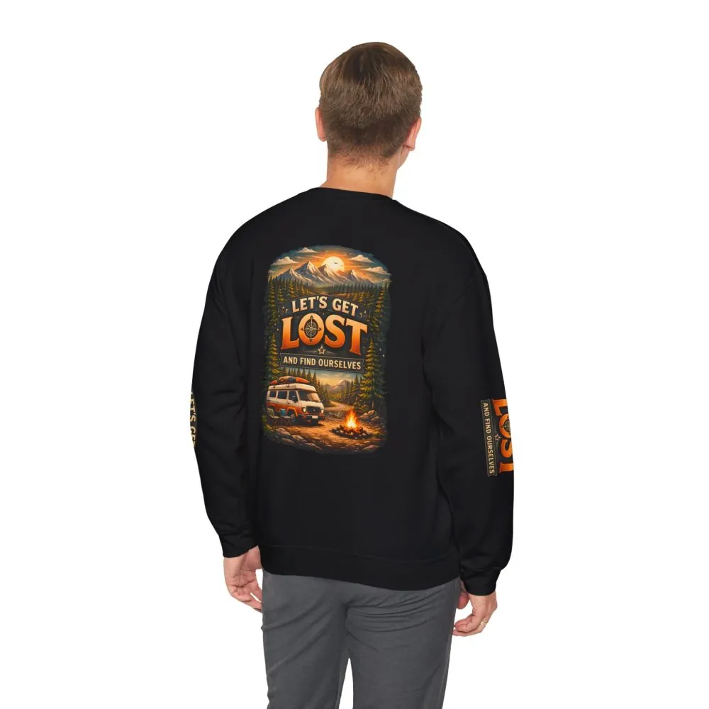 Unisex Heavy Blend™ Crewneck Sweatshirt — "Let´s Get Lost And Found Ourselfs" Design Scenic-Line