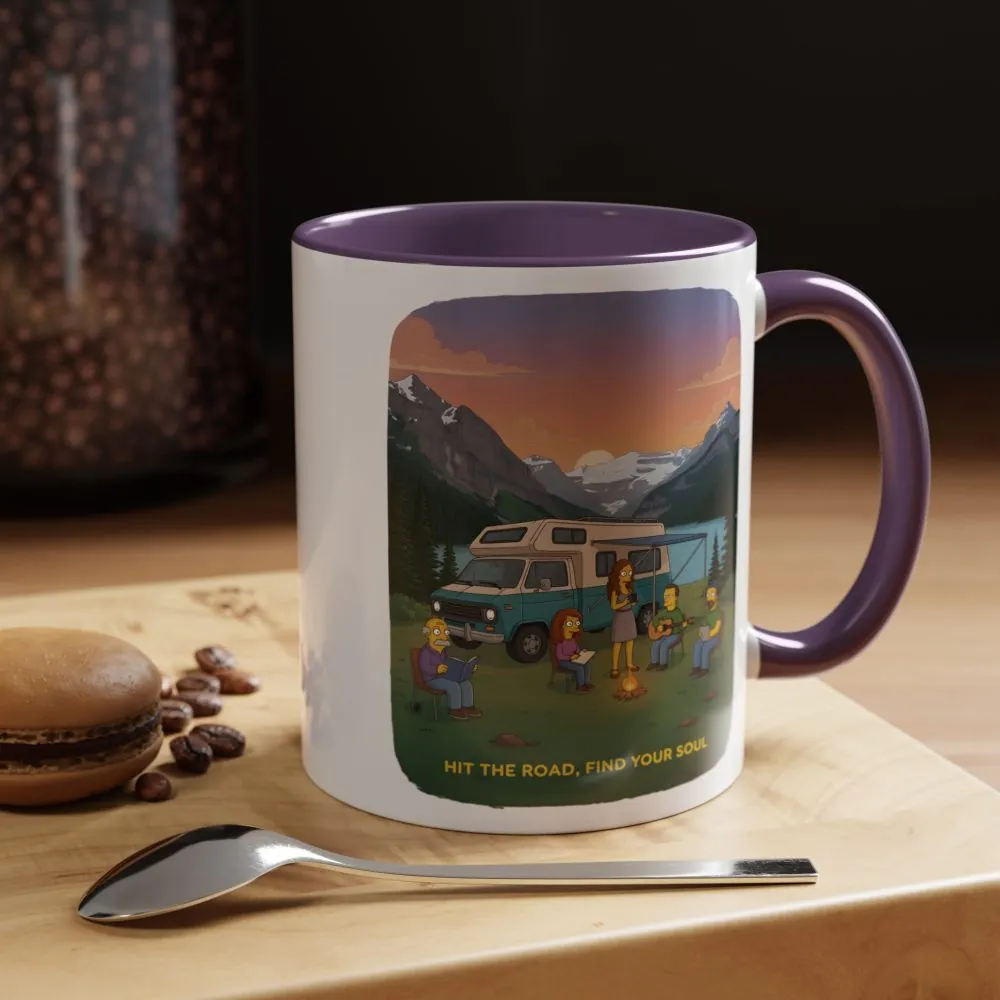 Accent Coffee Mug (11, 15oz) — "Hit The Road-Find Your Soul" Design Sitcom-Line