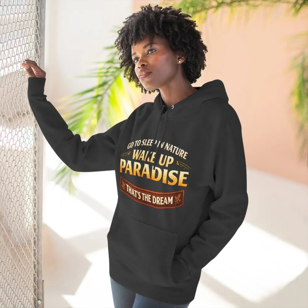 Three-Panel Fleece Hoodie - "Go To Sleep In Nature " Design Scenic-Line