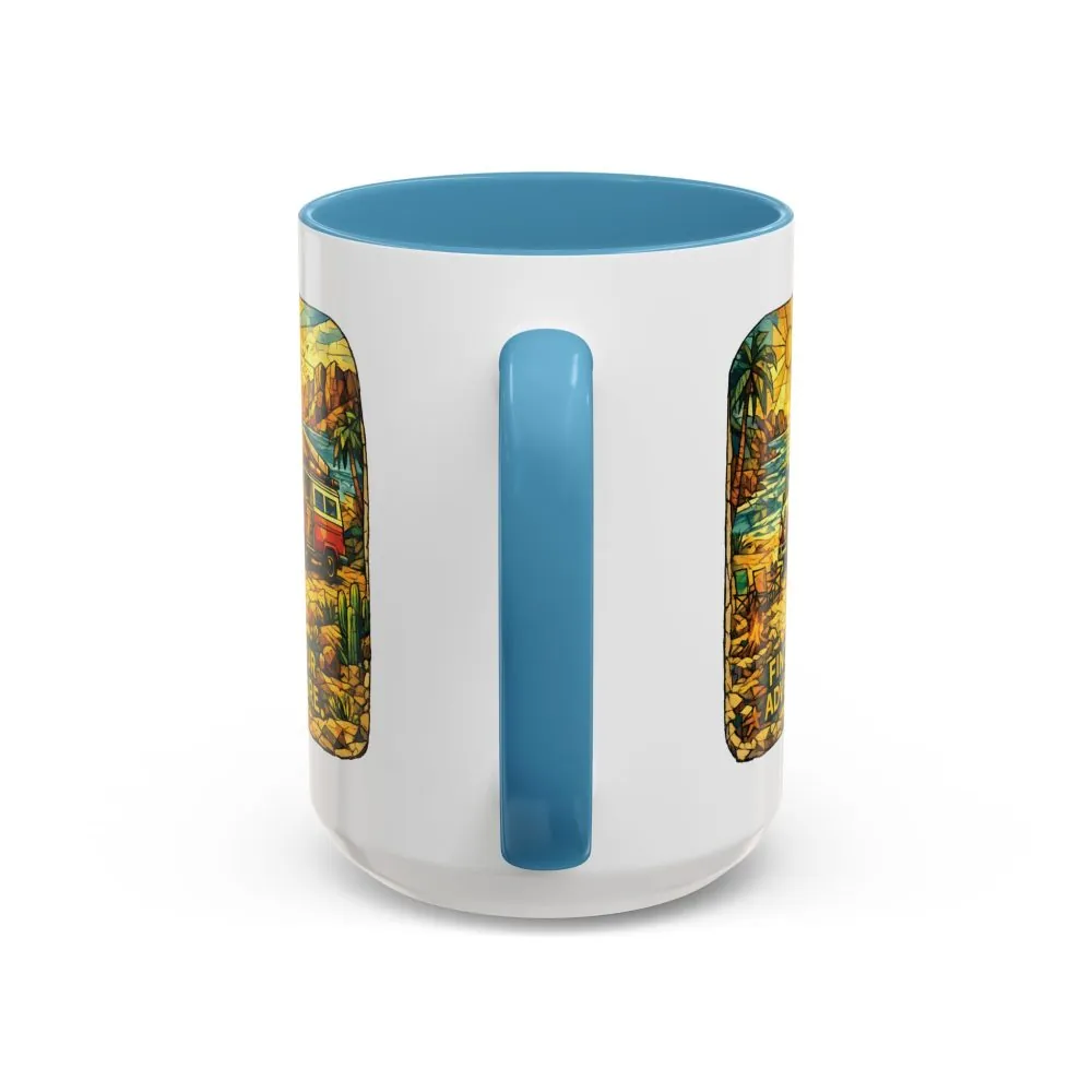 17017095892828705736_2048.jpeg Accent Coffee Mug (11, 15oz) — ""Find Your Adventure"" Design Cubic-Line