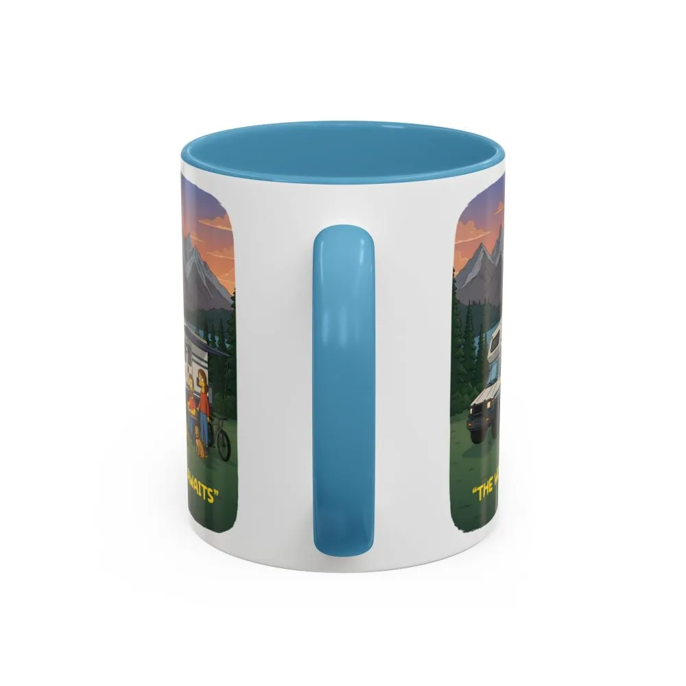 Accent Coffee Mug (11, 15oz) — "The World Awaits" Design Sitcom-Line