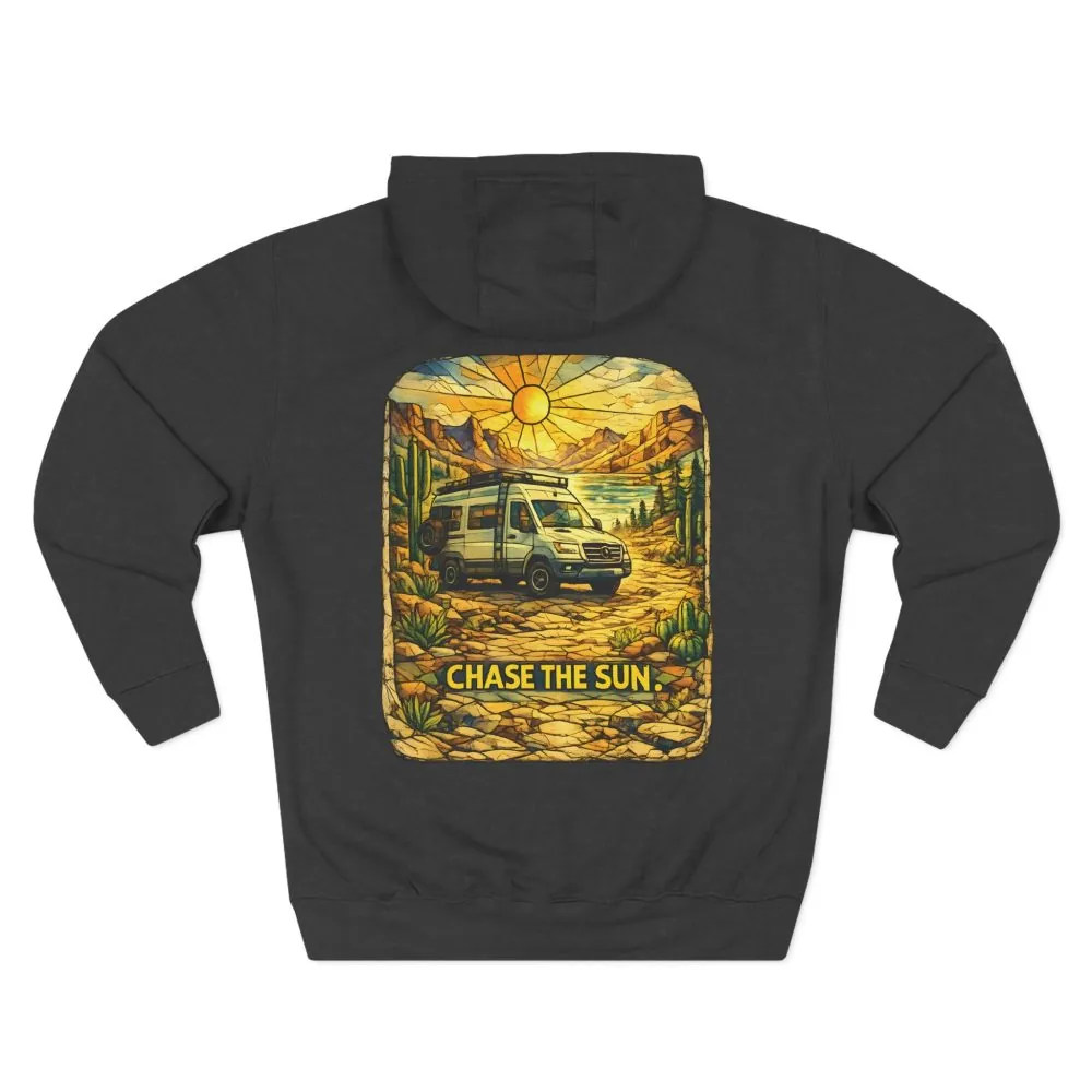 17022496410378350212_2048.jpeg Three-Panel Fleece Hoodie - "Chase The Sun" Design Cubic-Line