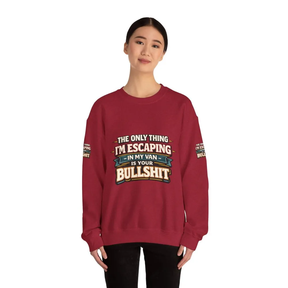 Unisex Heavy Blend™ Crewneck Sweatshirt — "The Only Thing I´m Escaping" Design F**K-Line