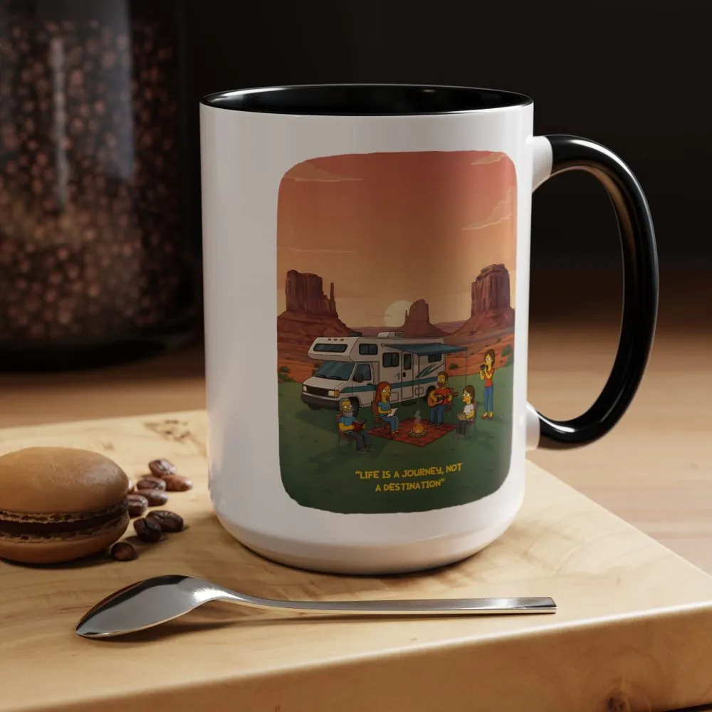 17055660283150401674_2048.jpeg Accent Coffee Mug (11, 15oz) — "Life Is A Journey-Not A Destination" Design Sitcom-Line