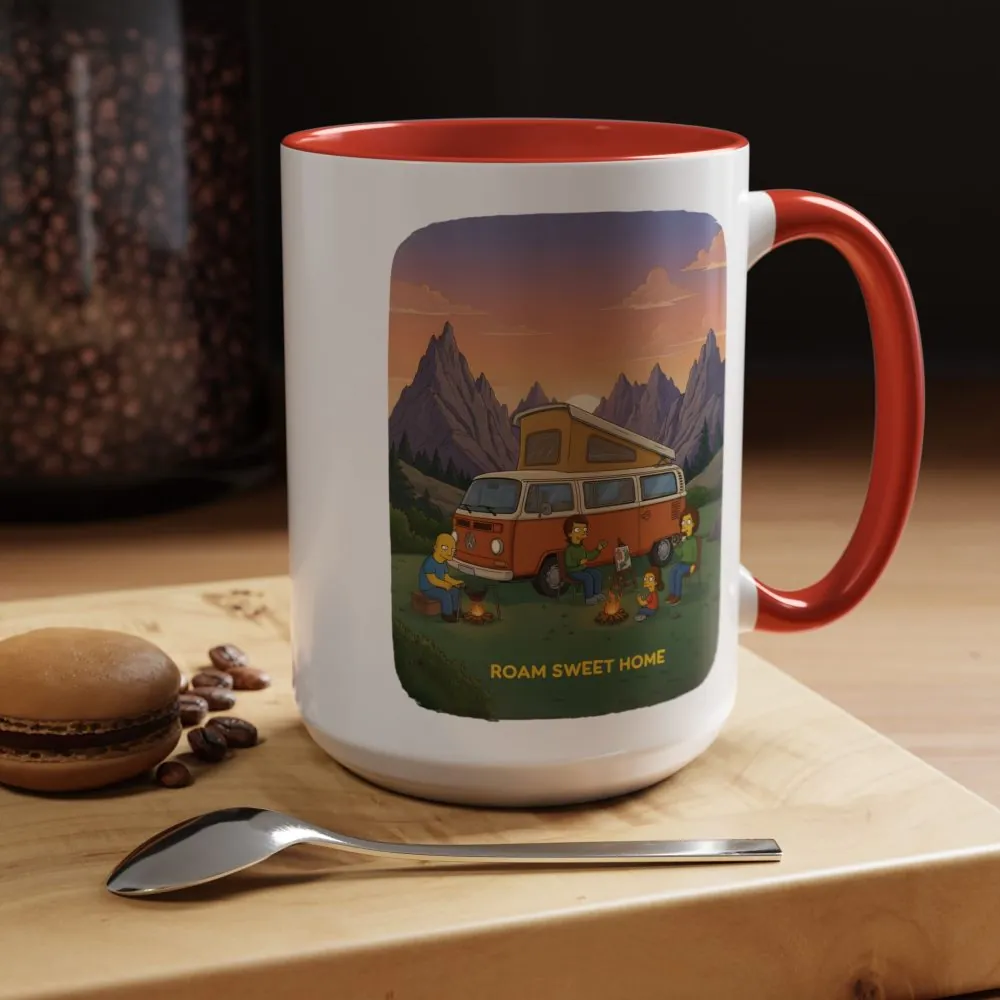 Accent Coffee Mug (11, 15oz) — "Roam Sweet Home" Design Sitcom-Line