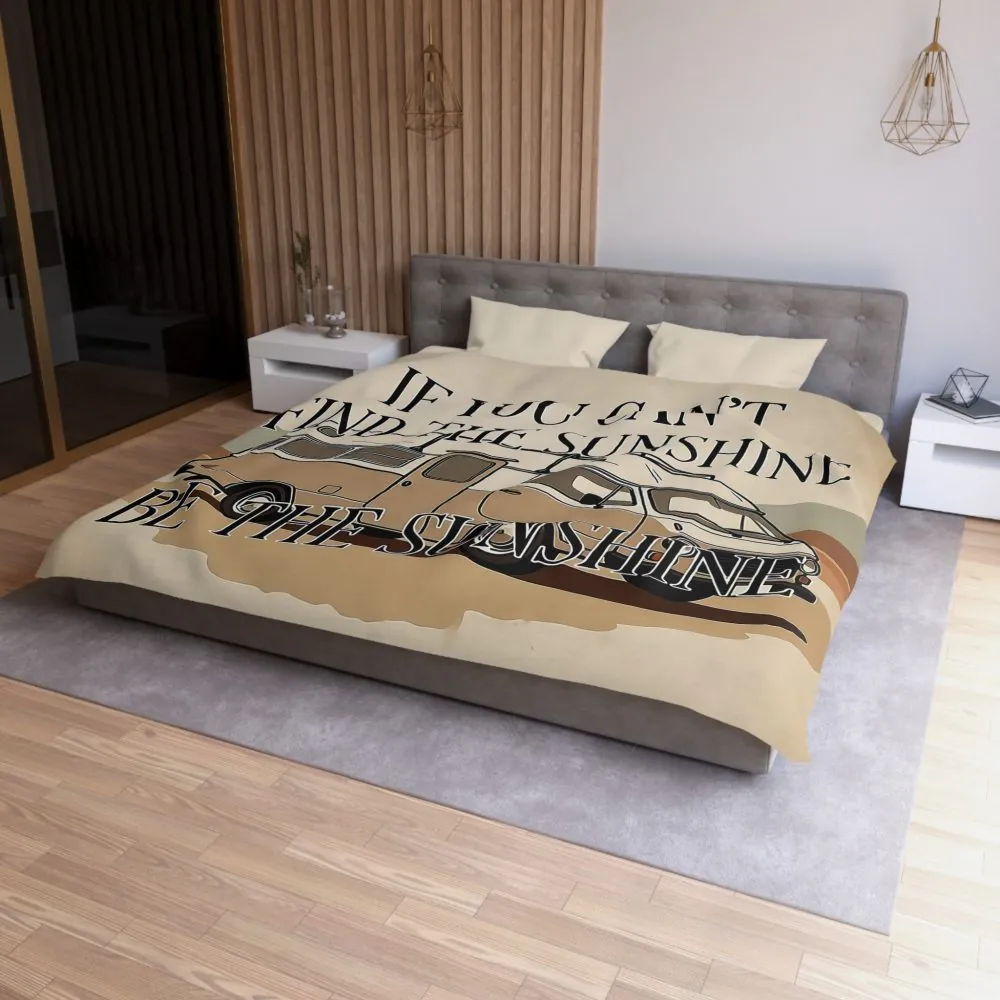Duvet Cover - 'If You Can't Find the Sunshine, Be the Sunshine' Vintage Camper Bedding