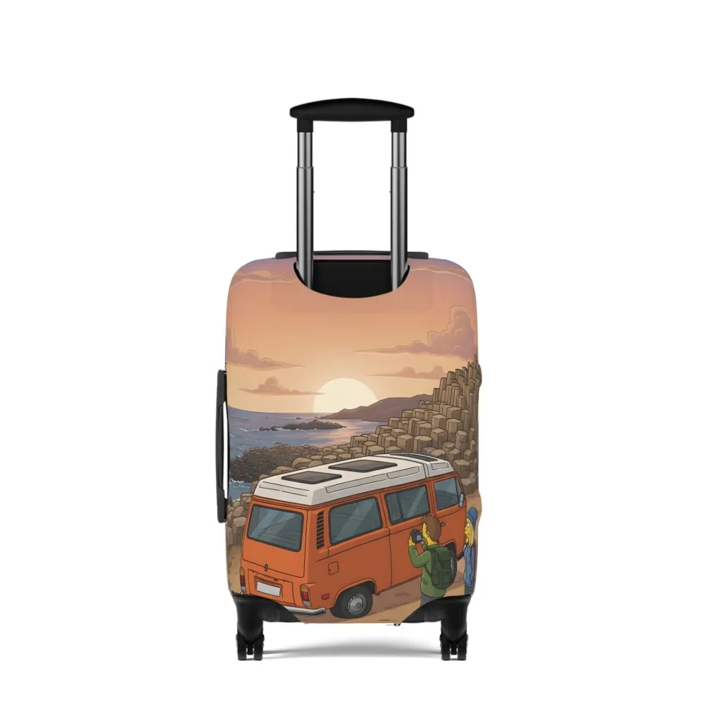 Luggage Cover — Adventure Camper Sketch Travel Suitcase(Design Sitcom-Line)