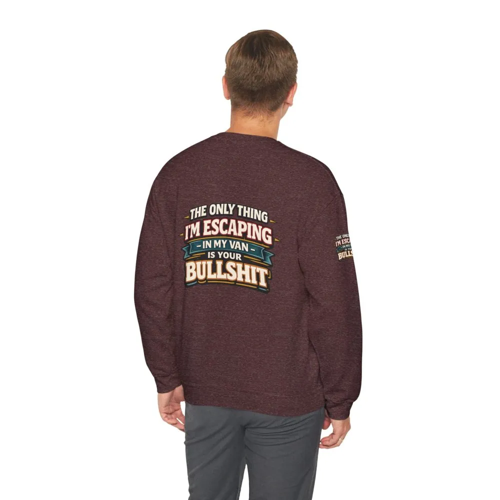 Unisex Heavy Blend™ Crewneck Sweatshirt — "The Only Thing I´m Escaping" Design F**K-Line