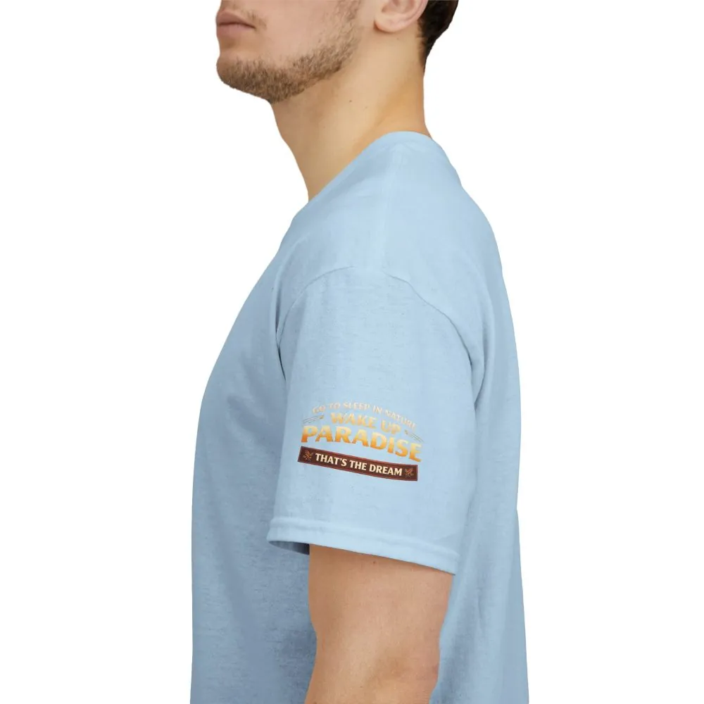 Unisex Heavy Cotton Tee — "Go Sleep In Nature" Design Scenic-Line