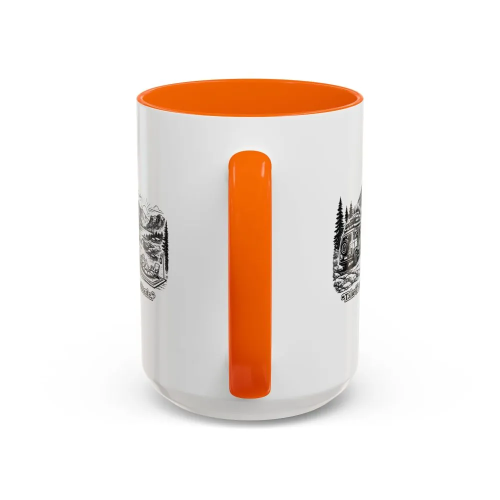 Accent Coffee Mug (11, 15oz) — "Take The Scenic Route" Design Minimal-Line