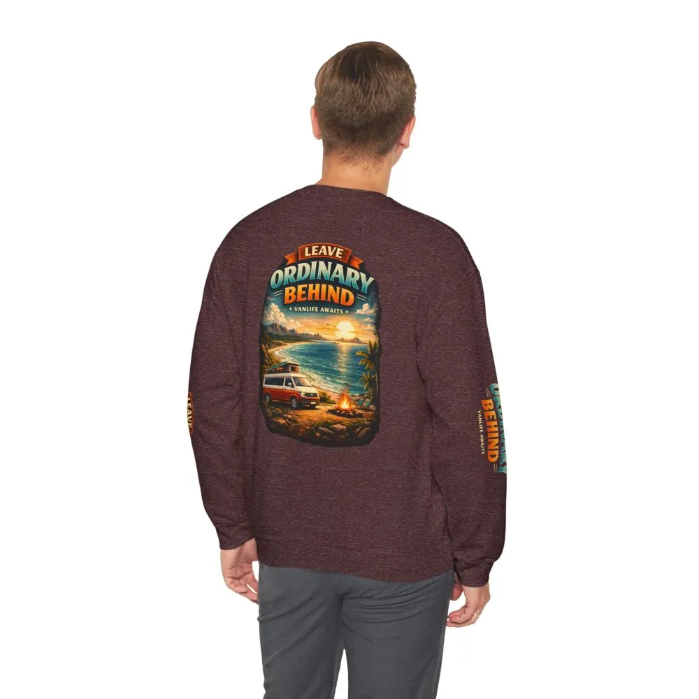 Unisex Heavy Blend™ Crewneck Sweatshirt — "Leave Ordinary Behind" Design Scenic-Line