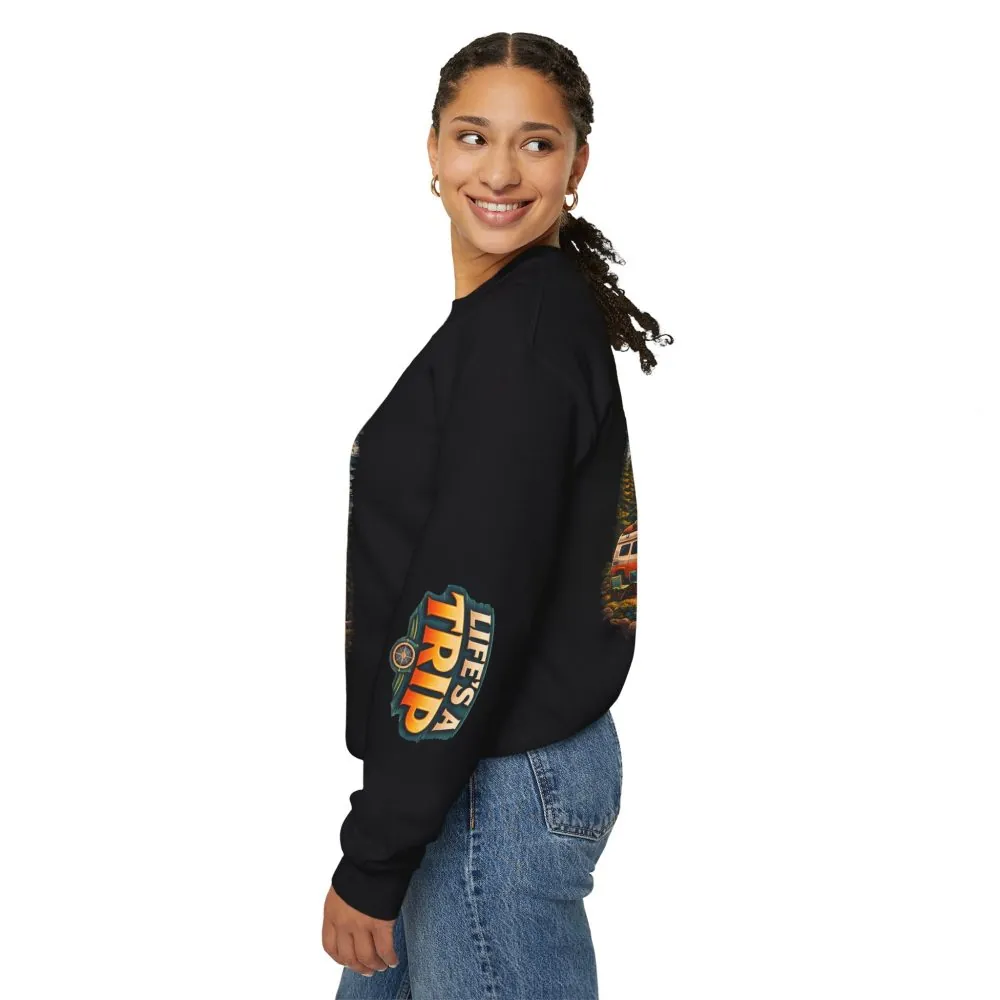 Unisex Heavy Blend™ Crewneck Sweatshirt — "Life s A Trip" Design Scenic-Line