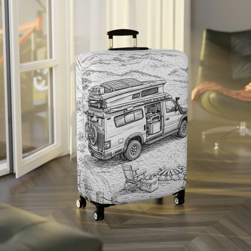 17112153368365885601_2048.jpeg Luggage Cover — Adventure Camper Sketch Travel Suitcase