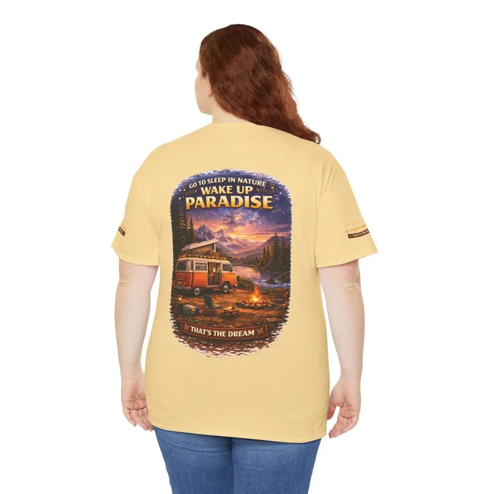 Unisex Heavy Cotton Tee — "Go Sleep In Nature" Design Scenic-Line