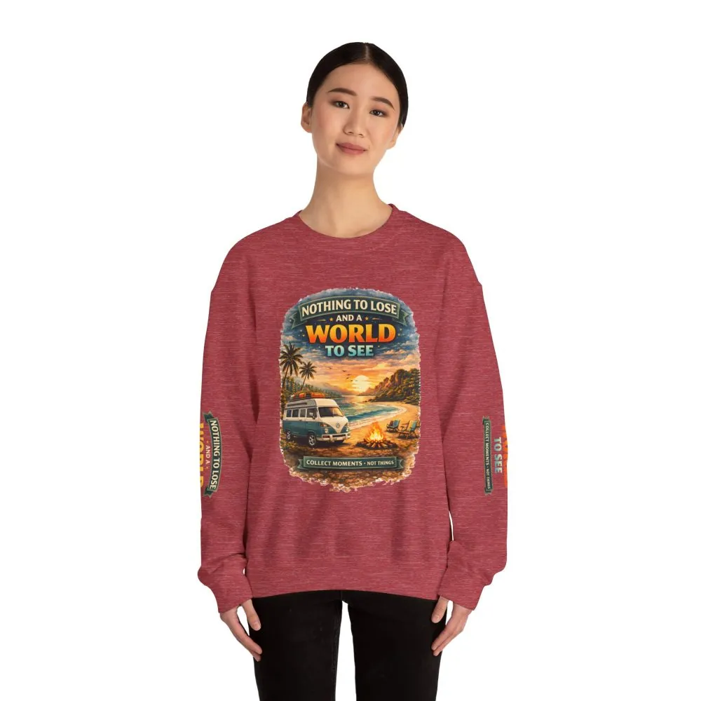 Unisex Heavy Blend™ Crewneck Sweatshirt — "Nothing To Lose" Design Scenic-Line