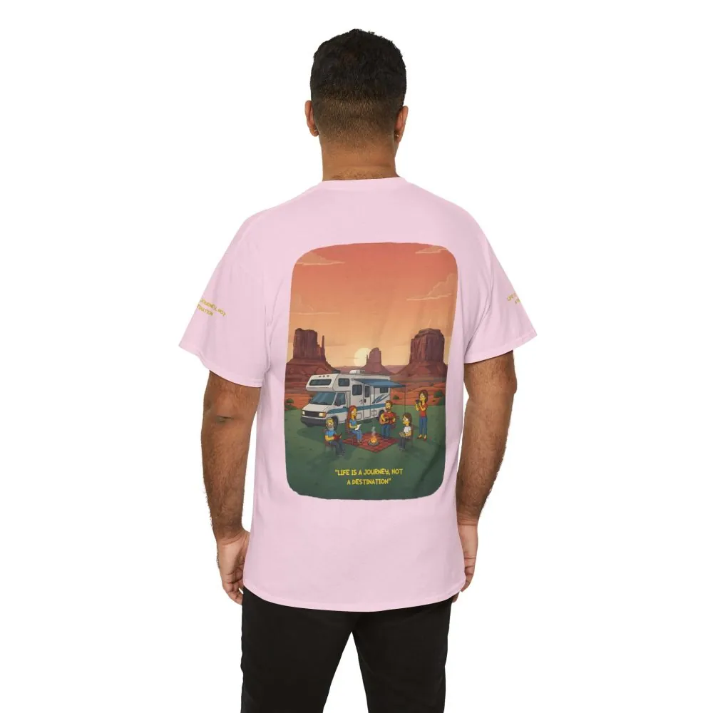 Unisex Heavy Cotton Tee — "Life Is A Journey-Not A Destination" Design Sitcom-Line