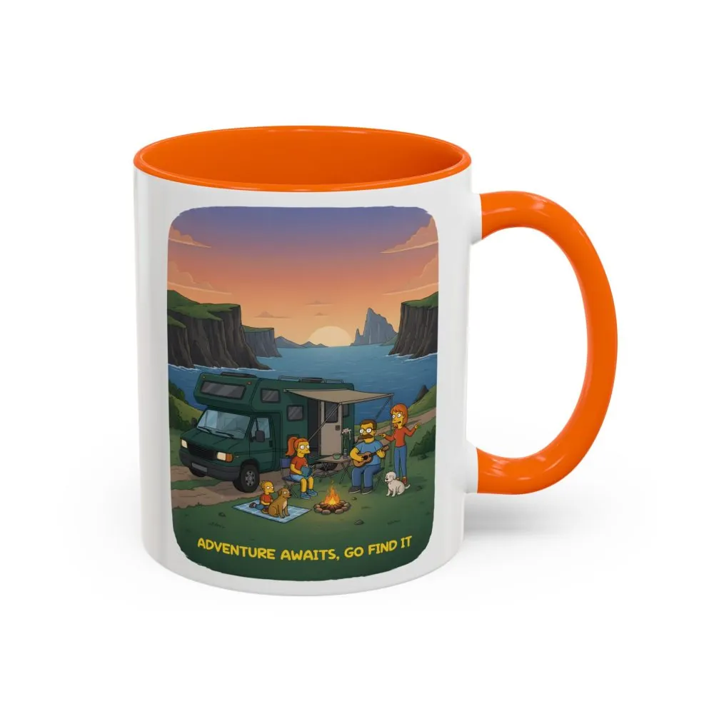 17158100418748598330_2048.jpeg Accent Coffee Mug (11, 15oz) — "Adventure Awaits-Go Find It"" Design Sitcom-Line