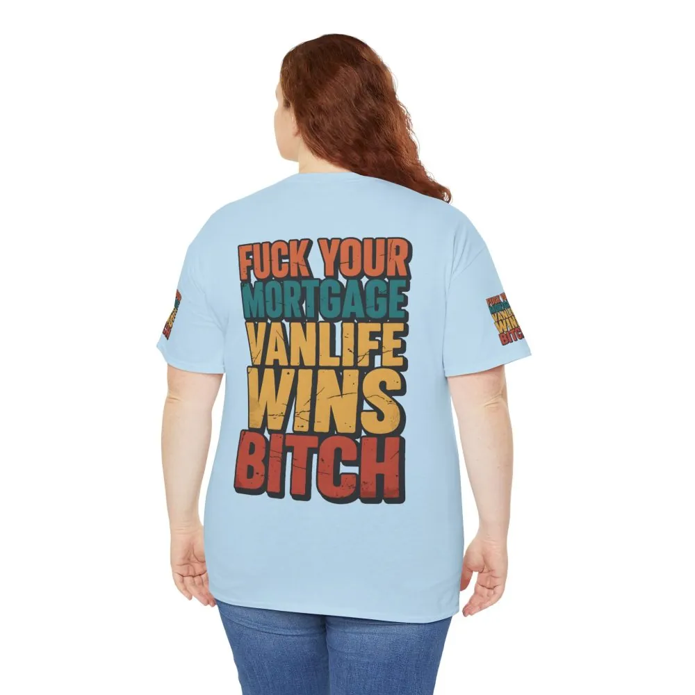 Unisex Heavy Cotton Tee — "Fuck Your Mortgage" Design F**K-Line