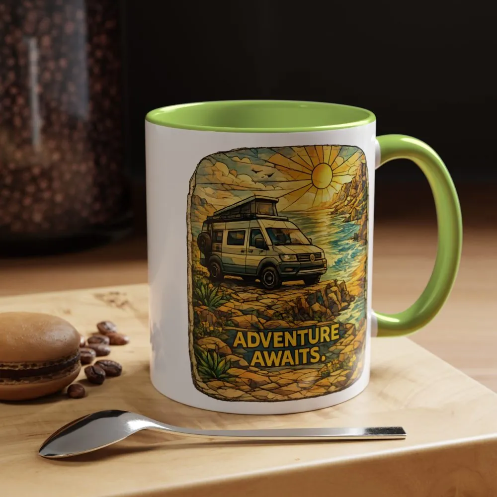 17174720698742190493_2048.jpeg Accent Coffee Mug (11, 15oz) — "Adventure Awaits" Design Cubic-Line