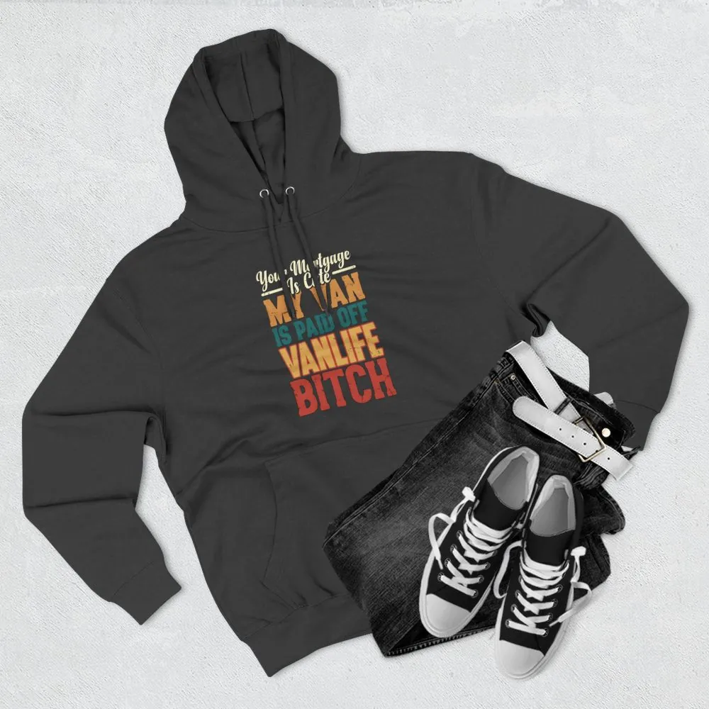 Three-Panel Fleece Hoodie - "Your Mortgage Is Cute" Design F**K-Line