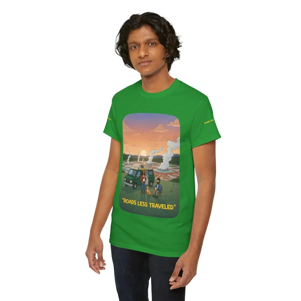 Unisex Heavy Cotton Tee — "Roads Less Traveled" Design Sitcom-Line