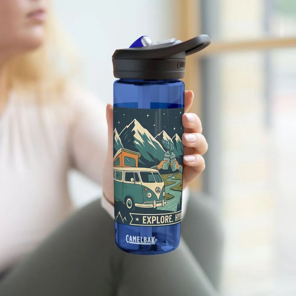 Water Bottle — CamelBak Eddy 20/25oz, "Road. Water. Stay Wild."