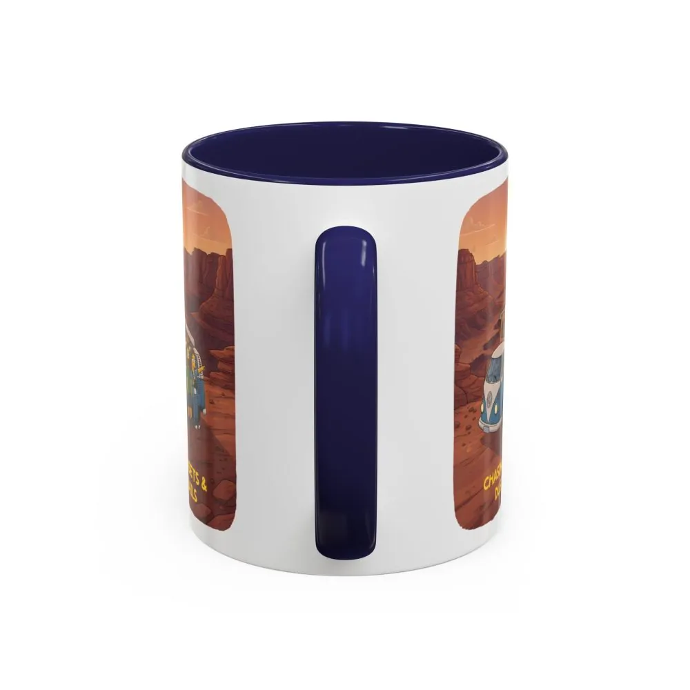 17225831129336780823_2048.jpeg Accent Coffee Mug (11, 15oz) — "Chasing Sunsets And Dusty Trails" Design Sitcom-Line