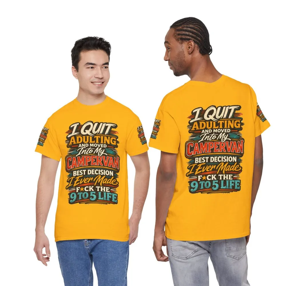 Unisex Heavy Cotton Tee — "I Quit Adulting" Design F**K-Line