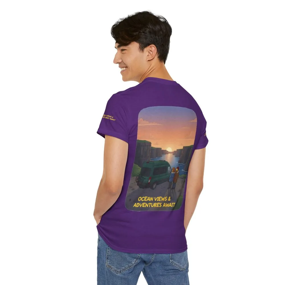 17236110654530489113_2048.jpeg Unisex Heavy Cotton Tee — "Ocean Views-Adventures Awaits" Design Sitcom-Line