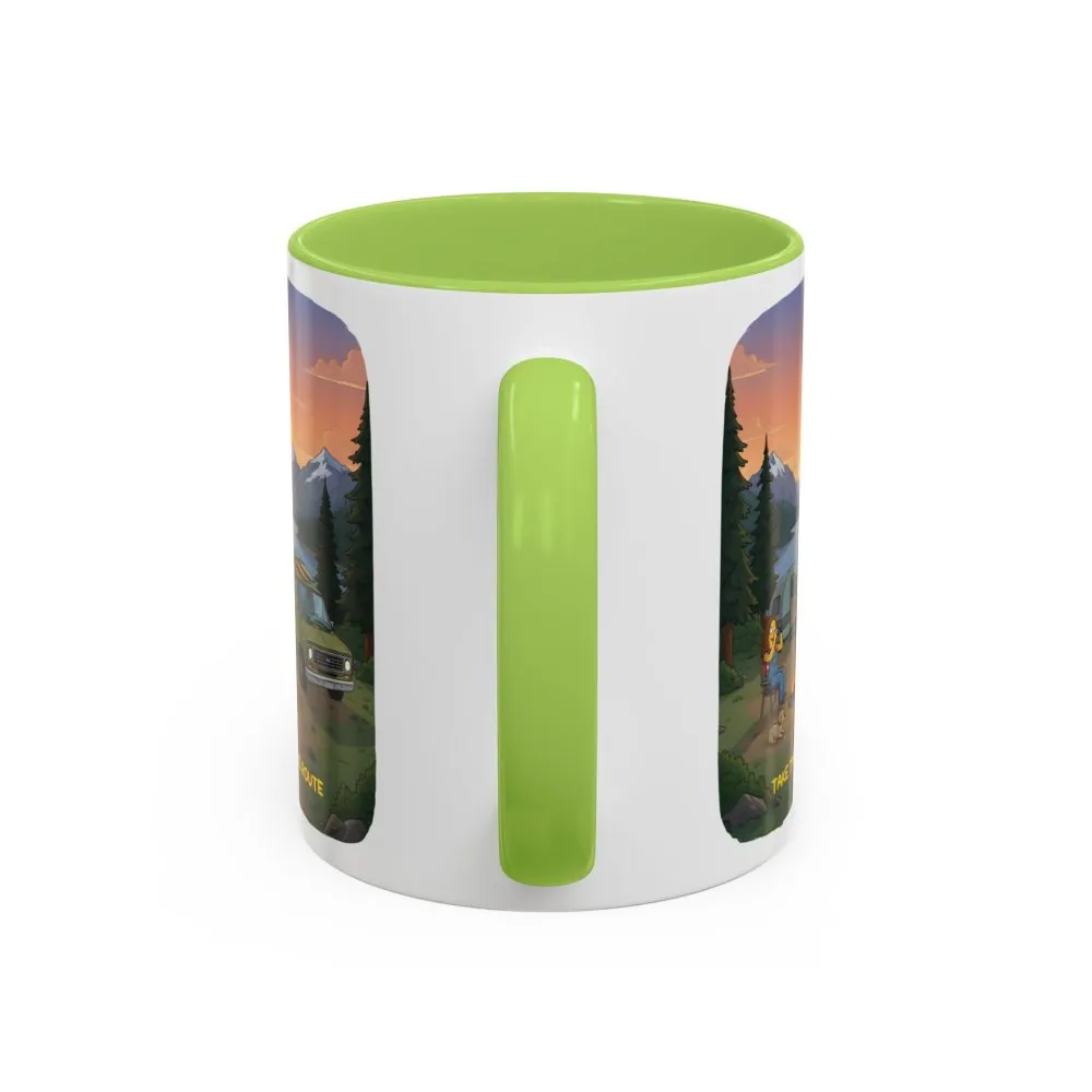 17245404599289741507_2048.jpeg Accent Coffee Mug (11, 15oz) — "Take The Scenic Route" Design Sitcom-Line