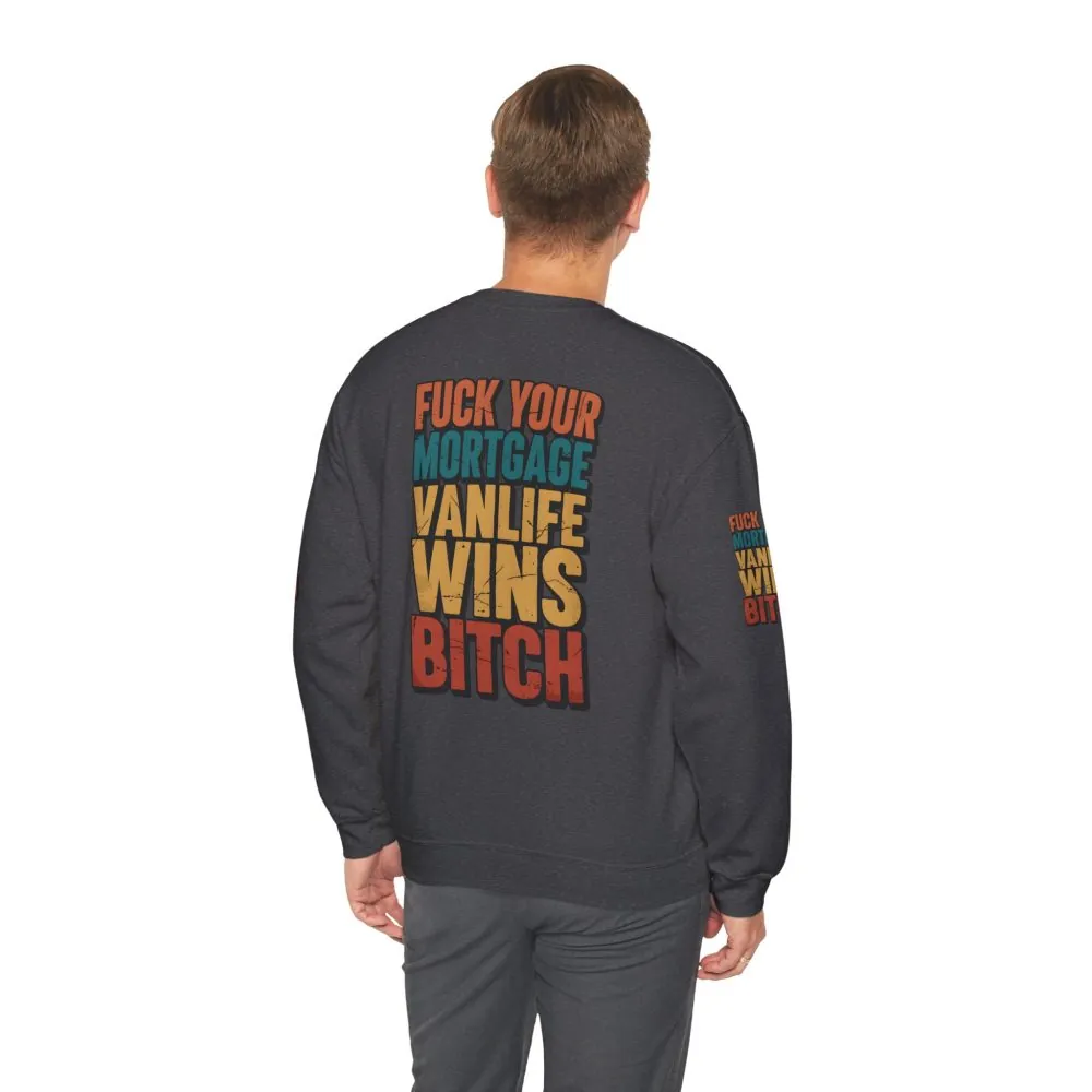 Unisex Heavy Blend™ Crewneck Sweatshirt — "Fuck Your Mortgage" Design F**K-Line