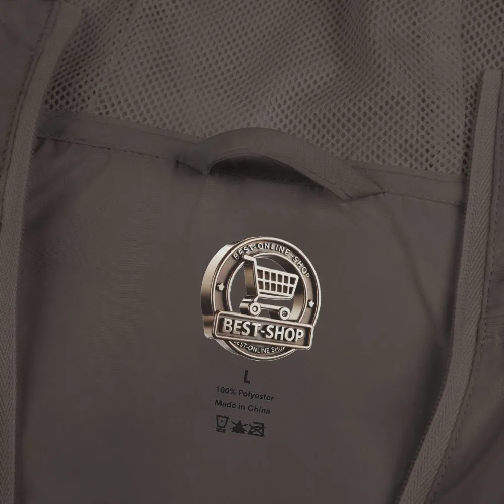 Unisex Full-Zip Windbreaker Jacket — "Adventure Begins Where Roads End" (Design "Minimal-Line")