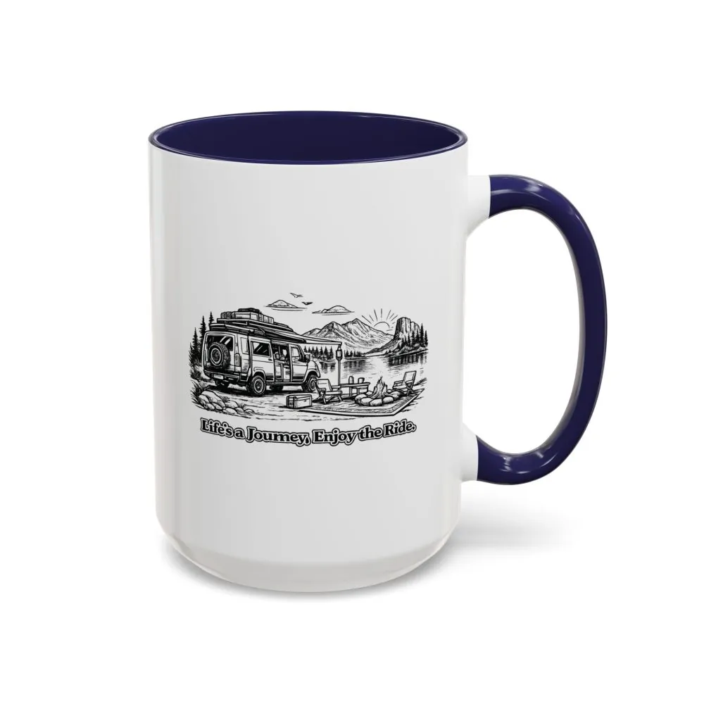 17270457563921291175_2048.jpeg Accent Coffee Mug (11, 15oz) — "Lifes A Journey,Enjoy The Ride" Design Minimal-Line