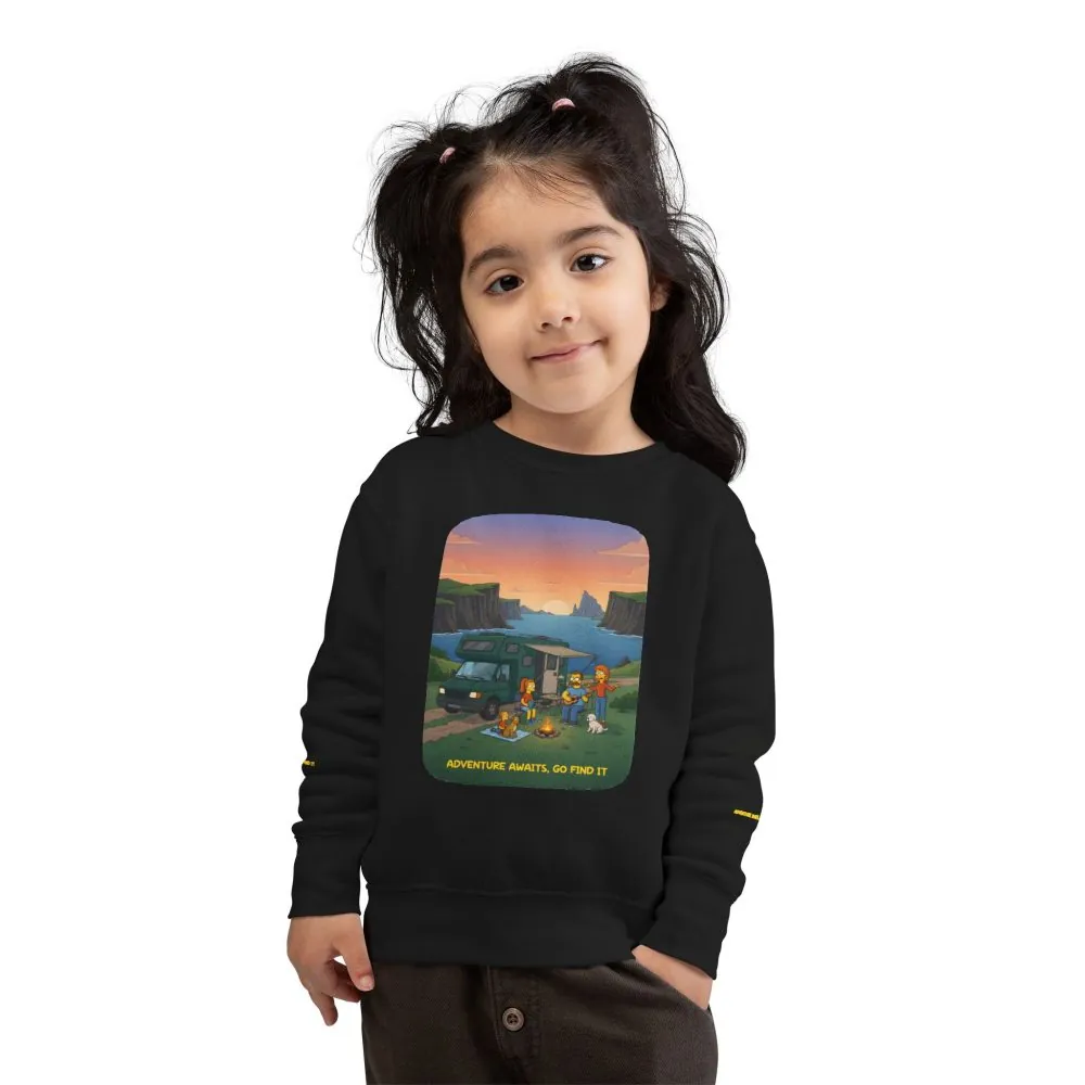 Toddler Sweatshirt - "Adventure Awaits-Go Find It" (Design Sitcom-Line)