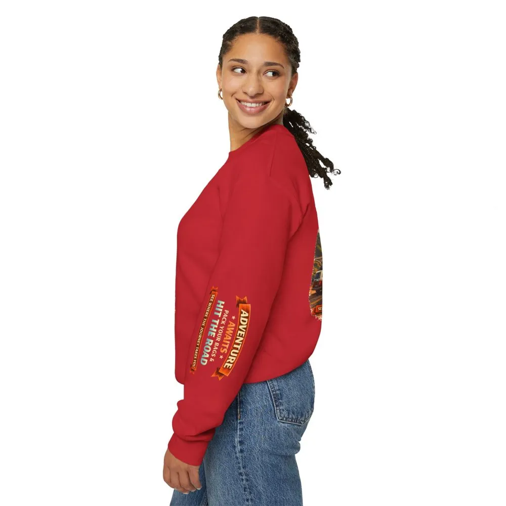 17307439844019307880_2048.jpeg Unisex Heavy Blend™ Crewneck Sweatshirt — "Adventure Awaits-Pack Your Bags" Design Scenic-Line