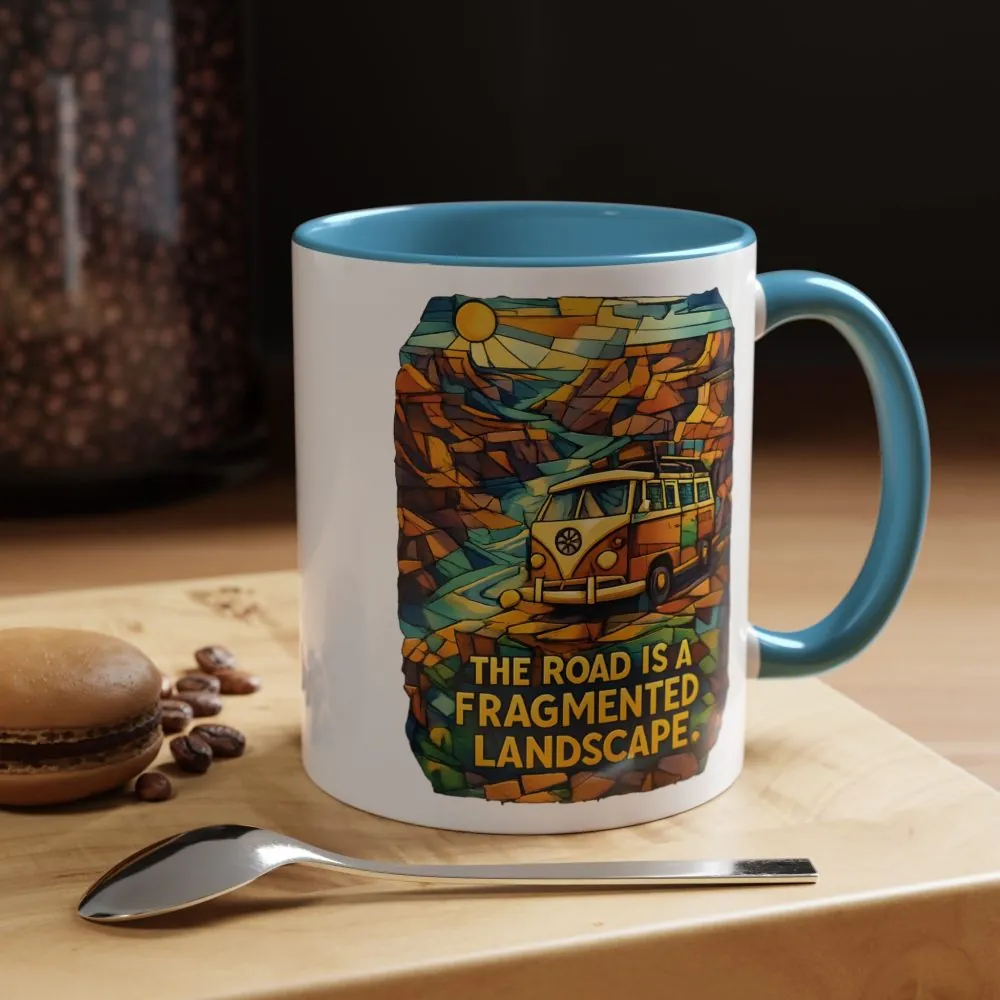 17310134220045242522_2048.jpeg Accent Coffee Mug (11, 15oz) — "The Road Is A Fragmented Landscape" Design Cubic-Line