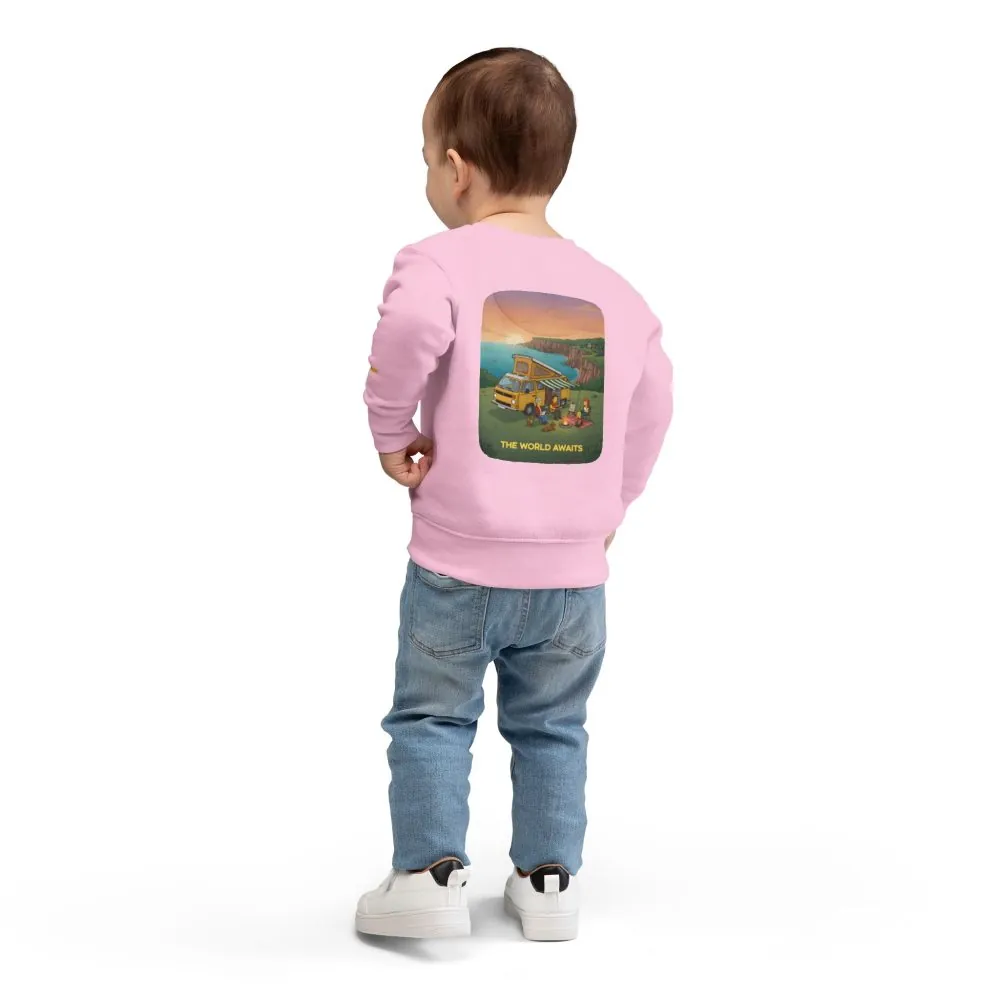 Toddler Sweatshirt - "The World Awaits" (Design Sitcom-Line)