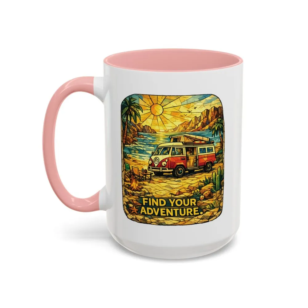 17336956093698471846_2048.jpeg Accent Coffee Mug (11, 15oz) — ""Find Your Adventure"" Design Cubic-Line