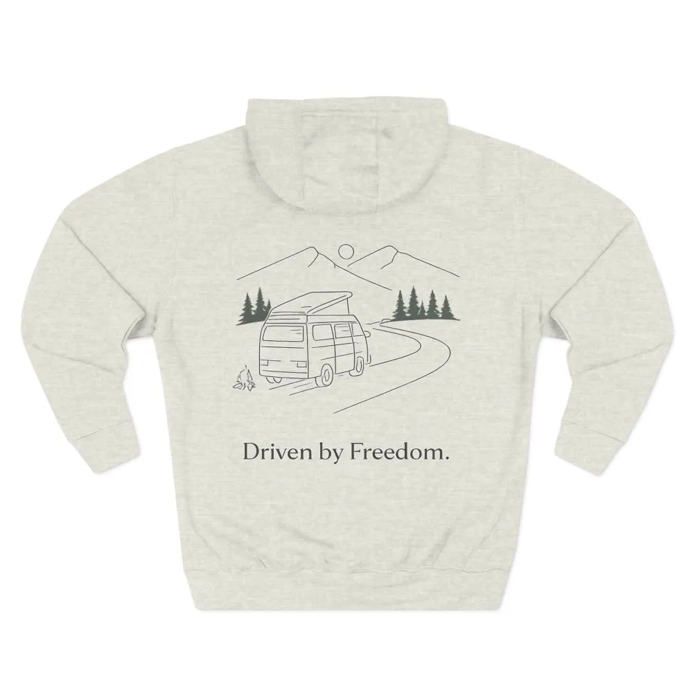 17356237660550968643_2048.jpeg Three-Panel Fleece Hoodie - "Driven By Freedom" Design Minimal-Line