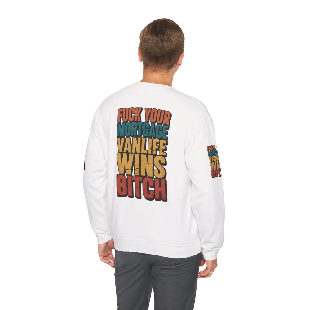 Unisex Heavy Blend™ Crewneck Sweatshirt — "Fuck Your Mortgage" Design F**K-Line