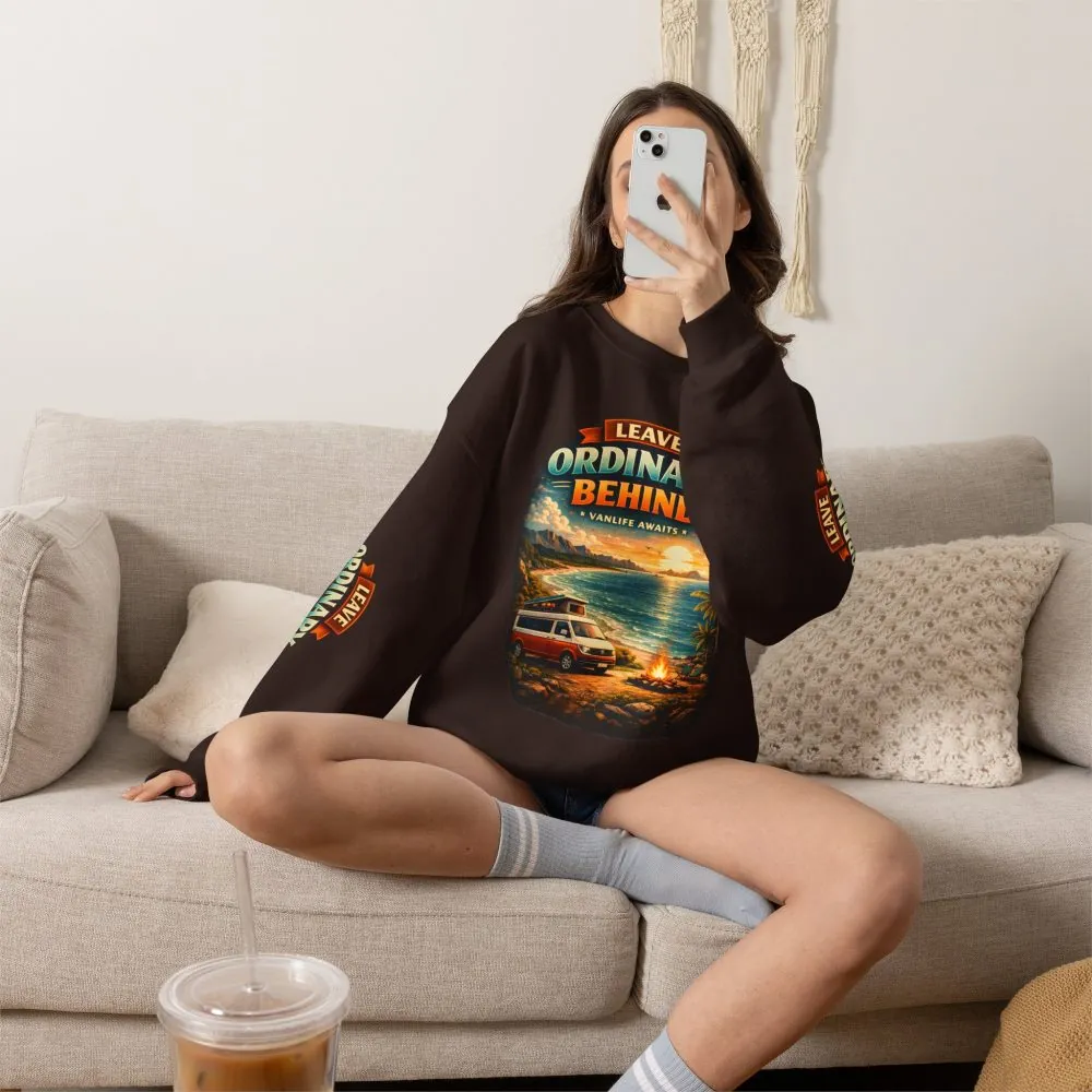 Unisex Heavy Blend™ Crewneck Sweatshirt — "Leave Ordinary Behind" Design Scenic-Line