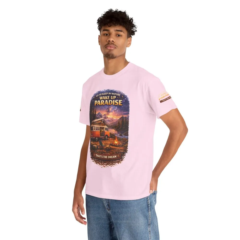 Unisex Heavy Cotton Tee — "Go Sleep In Nature" Design Scenic-Line
