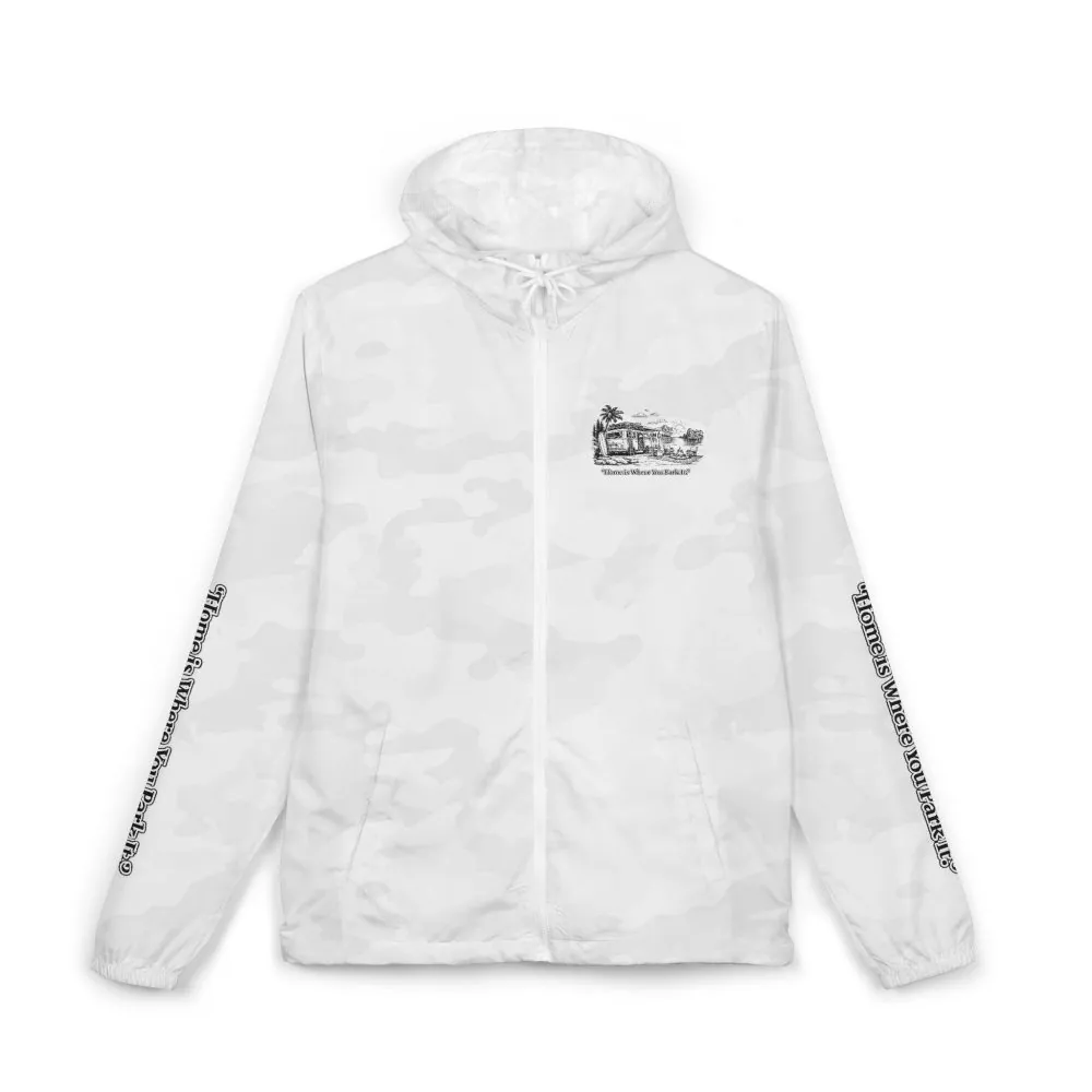17390042439811227991_2048.jpeg Unisex Full-Zip Windbreaker Jacket — "Home Is Where You Park It" (Design "Minimal-Line")