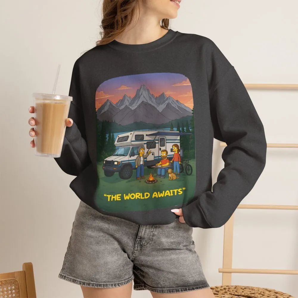 17396165359534229609_2048.jpeg Unisex Heavy Blend™ Crewneck Sweatshirt — "The World Awaits" Design Sitcom-Line