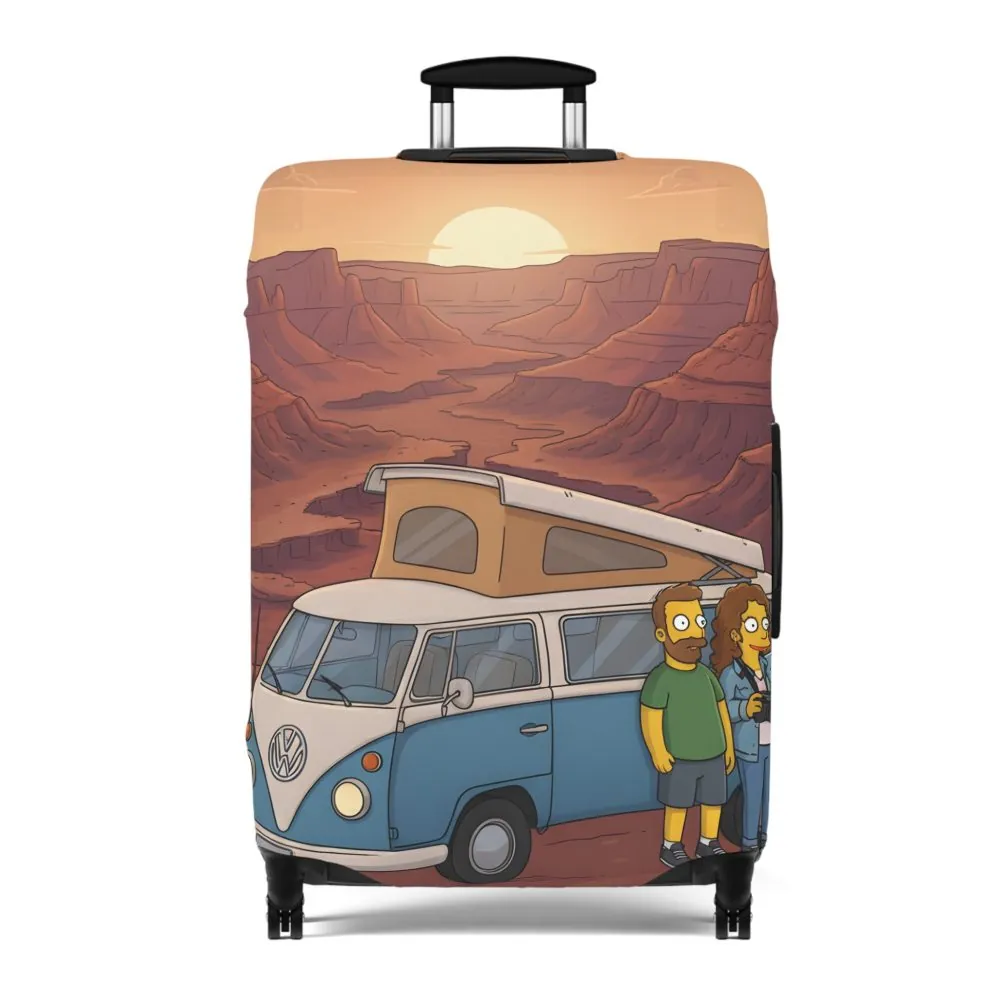 Luggage Cover — Adventure Camper Sketch Travel Suitcase(Design Sitcom-Line)